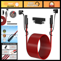 12FT 16AWG SAE Extension Cable – Heavy Duty Connector for Automotive Use