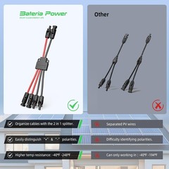 IP68 Waterproof Solar Panel Split Connectors for 2 Solar Panels Kit