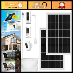 2Pack 7W Solar Panel Charger for Stick Up Cam & Spotlight Cam, 10FT Waterproof C