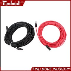 Findmall 4mm² 20M Black+Red Solar Panel Extension Cable Wire+M 4 Connector