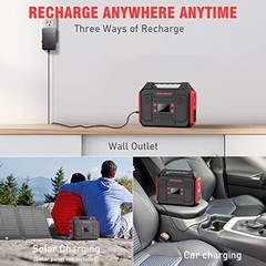 Open Box Power Bank 250Wh Solar Generator Power Bank 300W R200 red