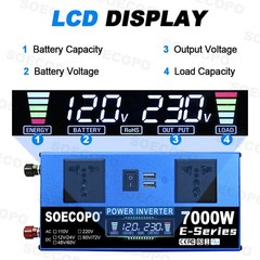 SOECOPO 7000W Peak Solar System Kit 2pcs Flexible Panel 100A Controller 12V/24V