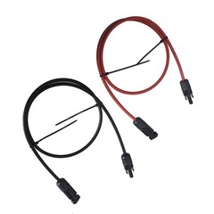1 Pair 3 Feet Black + Red Solar Panel Extension Cable Wire Connector 10 AWG