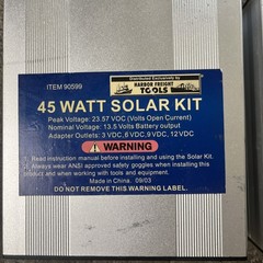 Harbor Freight 45 Watt Solar Kit Controller Box Lot (2) Item 90599 Untested