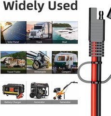 Durable SAE to SAE Extension Cable 3.3FT – Real 12AWG for Solar & Vehicles