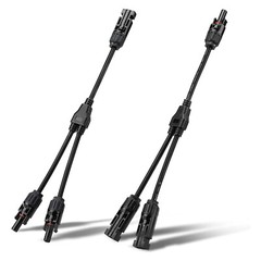 1 Pairs Solar Connectors Y Branch Parallel Adapter Cable 1 to 2 for Solar Panel