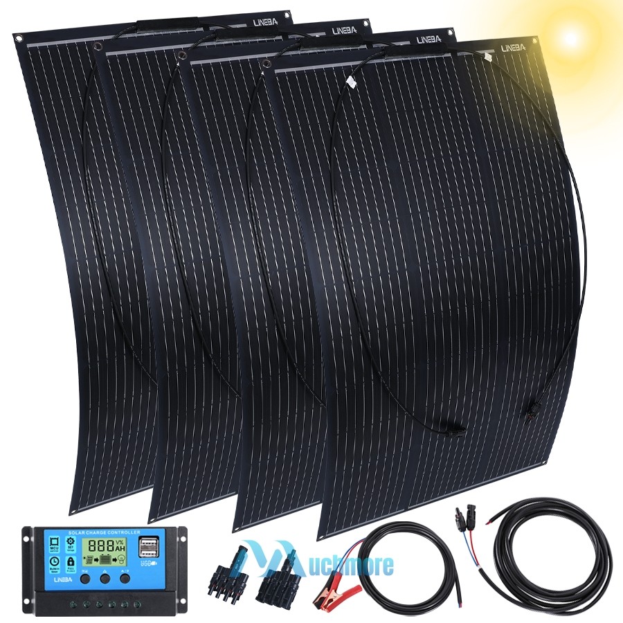 Panel Solar 400W De Kit 30A Controlador de Cargador Bateria Para Barco RV ATV
