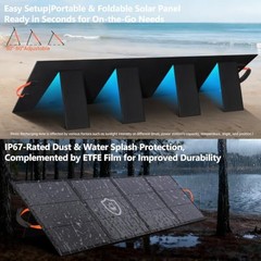 220W Portable Solar Panel 20V 25% High Efficiency N-Type Solar 220 Matte Black