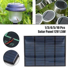 1/3/4/5/10 Pcs 12V 1.5W Mini Power Solar Panel DIY Small Cell Module Charger