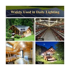 Solar Lights for Inside, 4 Bulbs Solar Shed Lights with On Off Switch, 30W So…