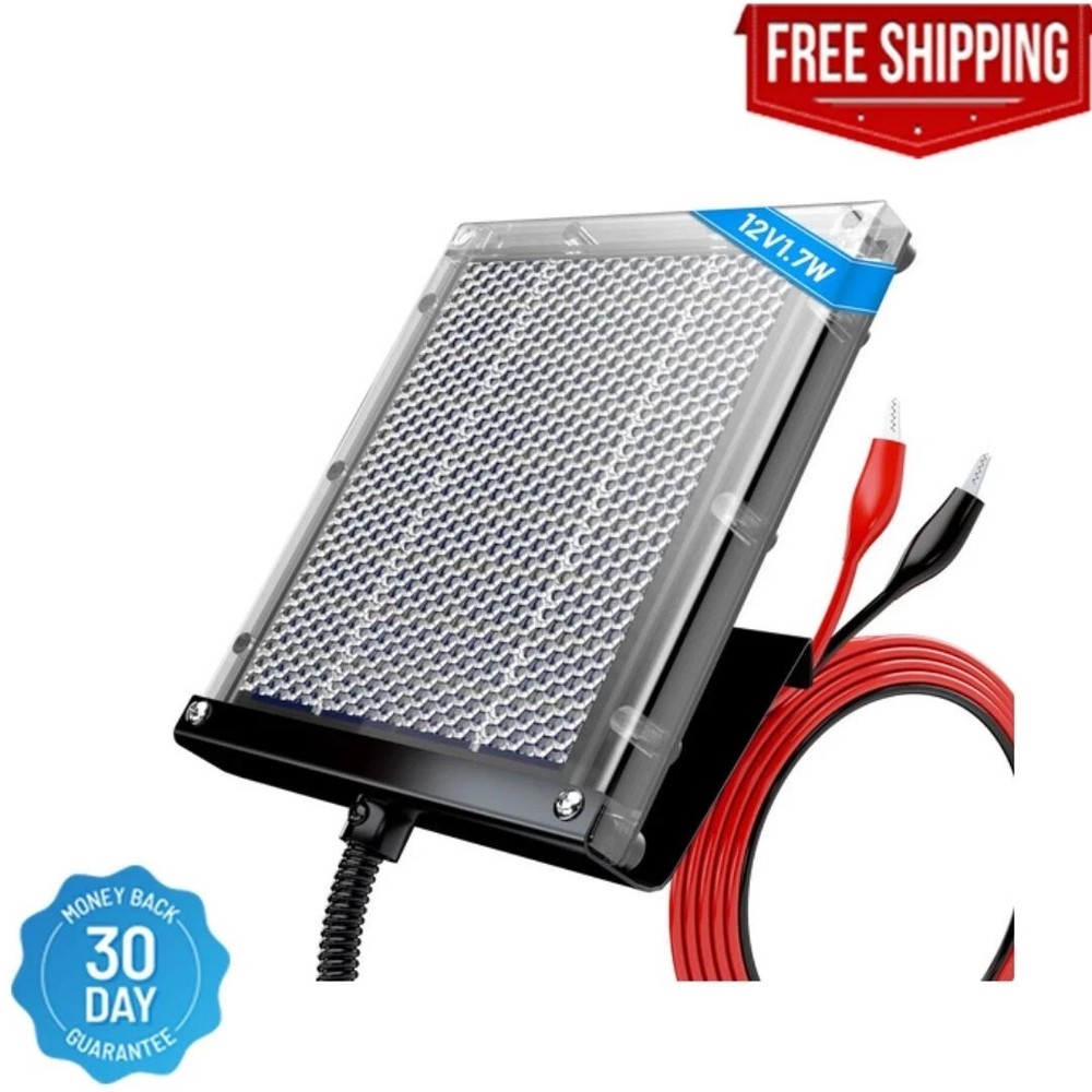12V 1.7W Solar Panel to Recharge Deer Feeder Battery Waterproof Outdoor S