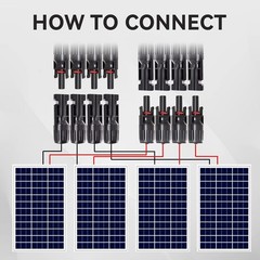 1 Pair Solar Y Branch Connectors – Parallel Adapter with Waterproof Rating