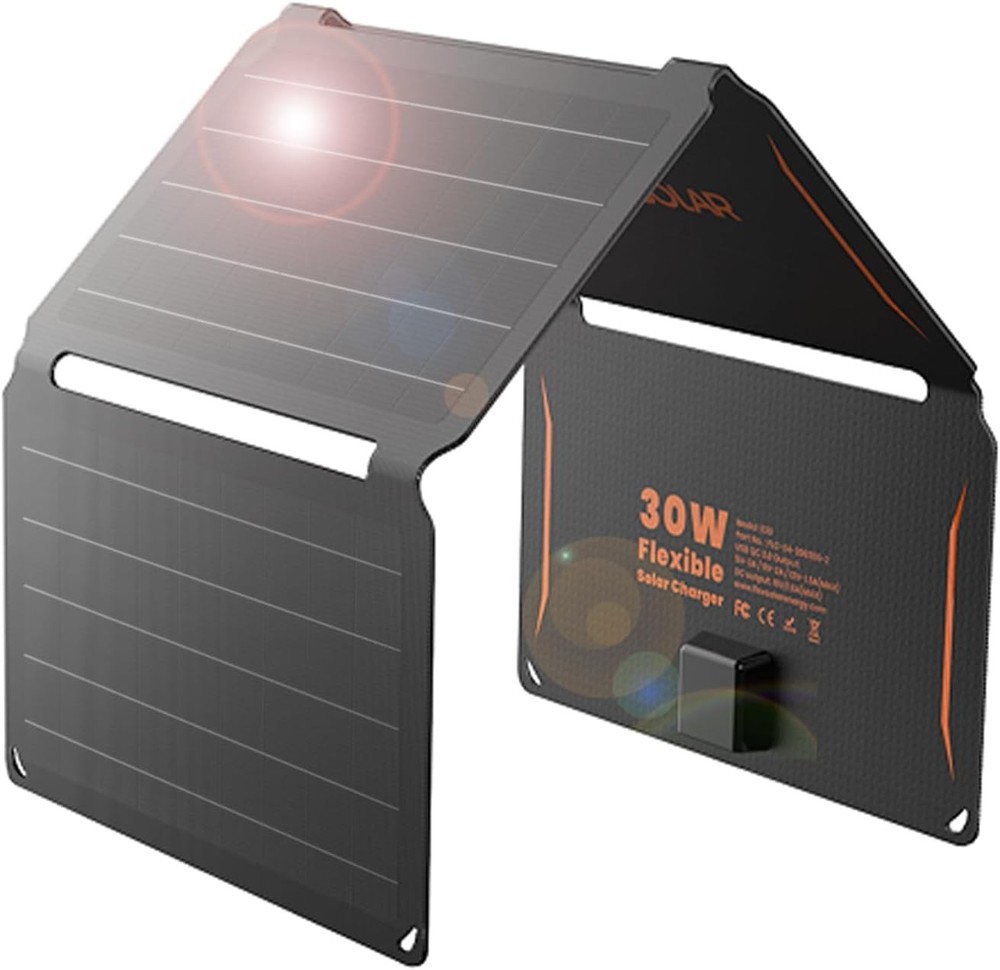 FlexSolar 30W 40W 10W Foldable Solar Panel Charger USB Monocrystalline Camping