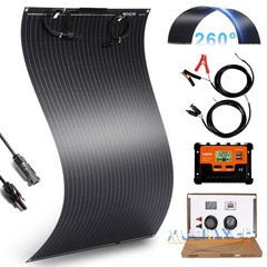 100/200 Watt Monocrystalline Flexible Solar Panels Kits for RV/Camper/Boat/Home