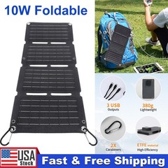 4-fold Foldable 10w Solar Panel Portable Mobile Solar Panels Charger Dual USB 5V