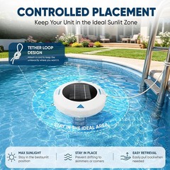 New Upgraded Floating Solar Pool Accessory, 45,000 Gallons, Large Solar Panel