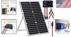 30W Solar Panel Kit with Waterproof Controller & Adjustable Mount for Vehicles