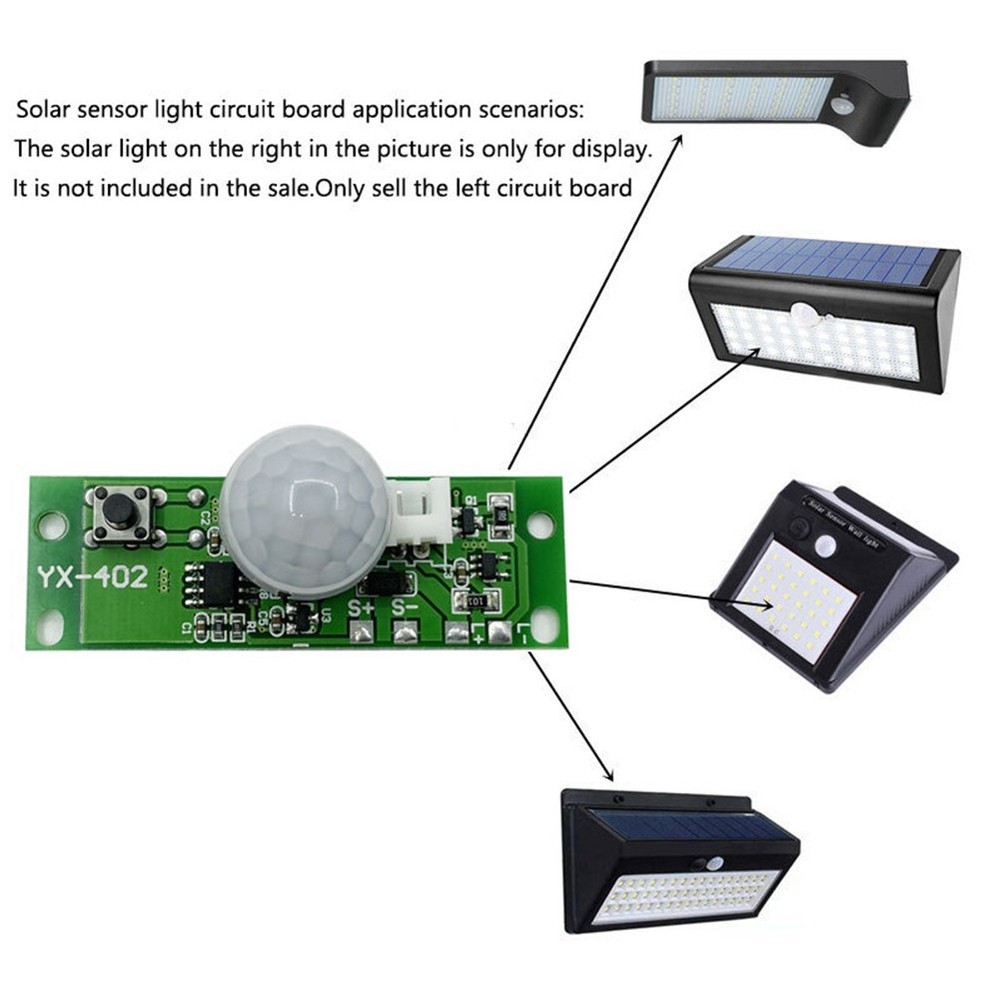 3.7V Solar Circuit Board with Infrared Human Body Induction for Outdoor Lights