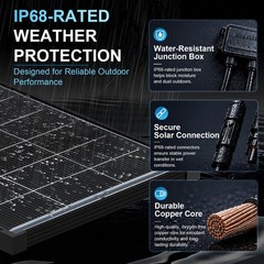400W Solar Panel, 12V 2Pcs 200 Watt Solar Panels, 25.2% HighEfficiency