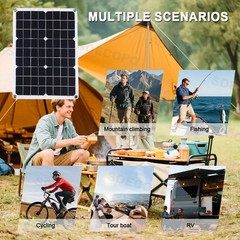 4x500W Solar Panels-100A Controller+Y-Cable+Suction Cups for Home/Outdoor Power