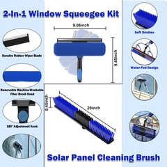 30FT Reach Solar Panel Cleaning Brush Kit with 5-24FT Telescoping Pole, 40FT …
