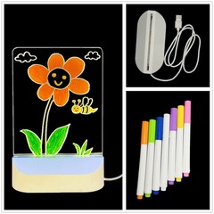 Children Acrylic Drawing Board with Warm Night Light and USB Powered Design