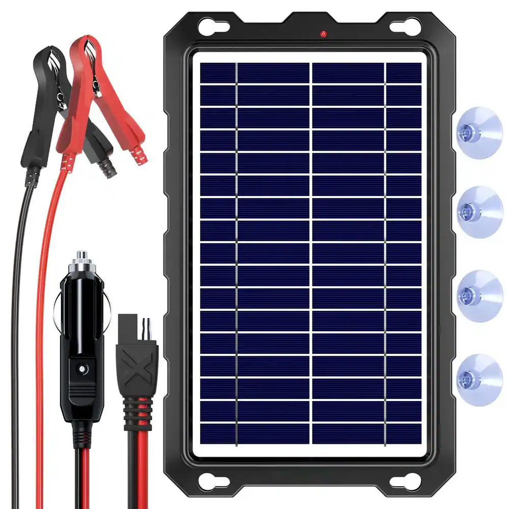 Upgraded 7.5-Watt Portable Waterproof Monocrystalline Solar Panel Trickle Charge