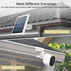 Anbte 2PCS Gutter Mount for Arlo, Eufy, Reolink, Blink Solar Panels, White