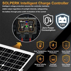 Kit De Panel Solar De 20 W Y 12 V, Cargador De Batería Solar, Mantenedor Control