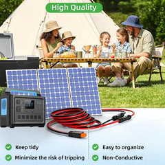 10FT/3M Solar Panel Cable 12AWG Solar Panel Connector to XT60 Charge Adapter