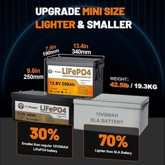 12 Volt 200Ah LiFePO4 Lithium Battery With 100A BMS for Marine RV Solar System
