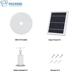 Waterproof Solar Panel for Ring Stick Up Cam – Continuous Charging, 12ft Cable