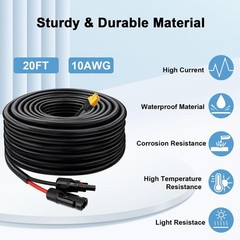 MOOKEERF Solar XT60 Cable 10AWG 20FT Solar Connector – 20 Foot 635408939142