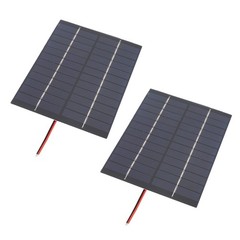 2 Pcs 2W 12V Solar Panel 110x136mm Polycrystalline Silicon Solar Panel Charger