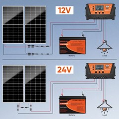 300W-1800W Mono Solar Panel 10BB 12V N-Type 26.5% Charging RV Camping Home Boat