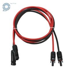 1 Pair 5 Feet 10 AWG Solar Panel Extension Cable Wire Connector Black + Red