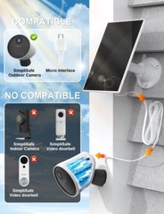 Simplisafe Solar Panel Outdoor Camera, IP65 Waterproof, 360° Adjustable Panel, 1