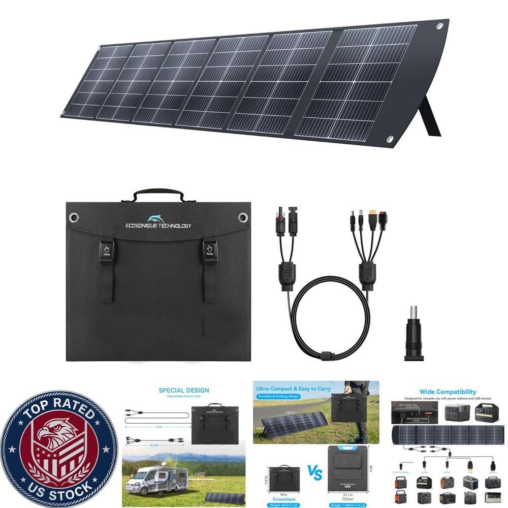 Ultra-Compact 200W Foldable Solar Panel with Multi-Output for Adventure Ready