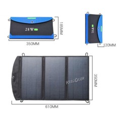 28W Outdoor Portable Folding Solar Panel Charger Power Supply For Phone Tablet