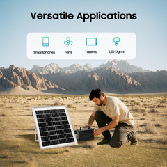 Solar Generator with 4 LED Bulbs & Solar Panel Portable Home Solar Power System