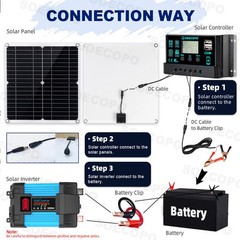6000W Solar Power System 100A MPPT Controller 300W Panel 12V to 110V/220VcAiyaQ