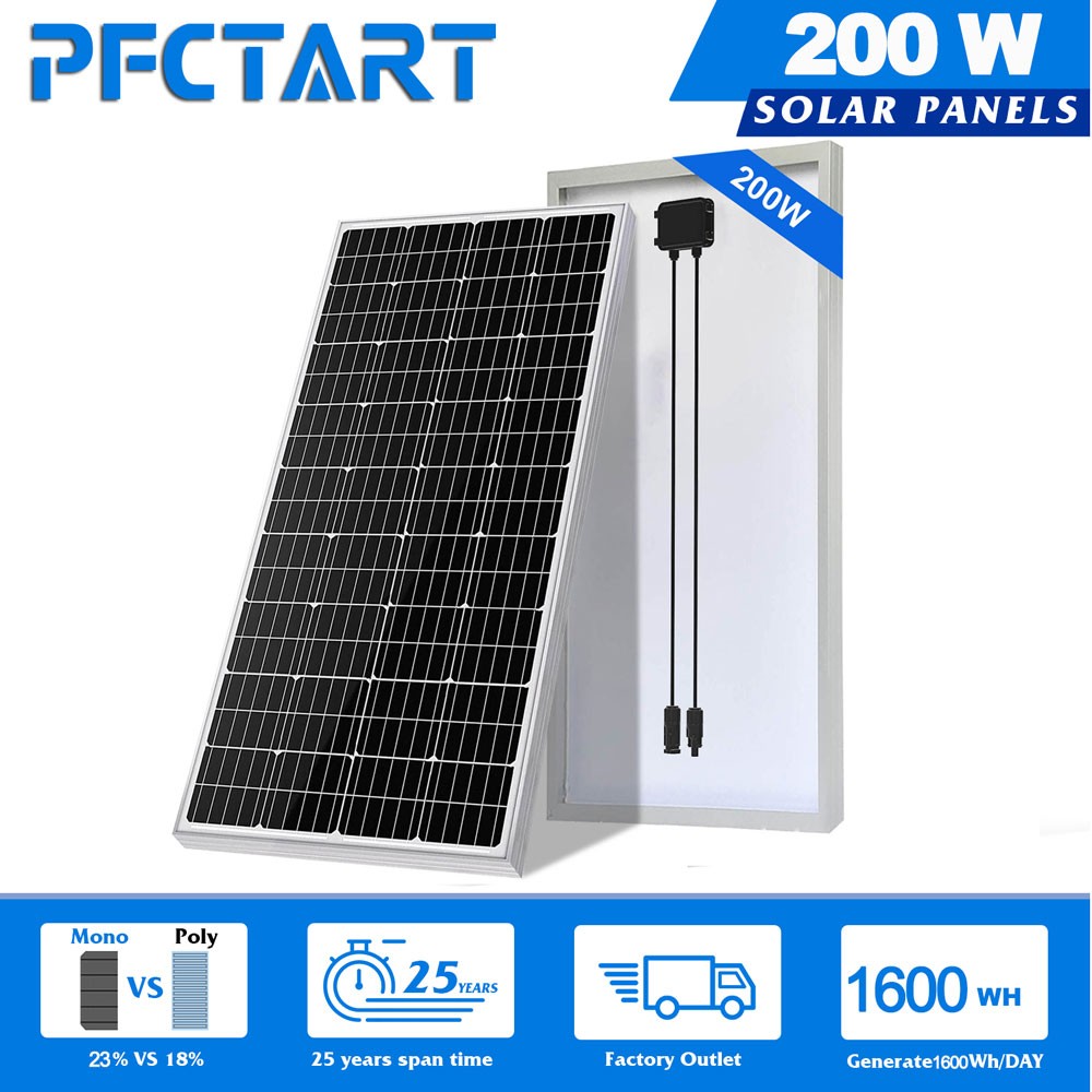 200W 12V Solar Panel High Efficiency Monocrystalline Marine Home Off-Grid Power