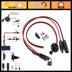 2FT 10AWG Solar Connector SAE Adapter Cable, Weatherproof Port Kit for RV, Boat,