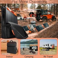 Solar Panel Storage Bag Compatible with 2 Jackery 100W / 200W, Padded Portable S