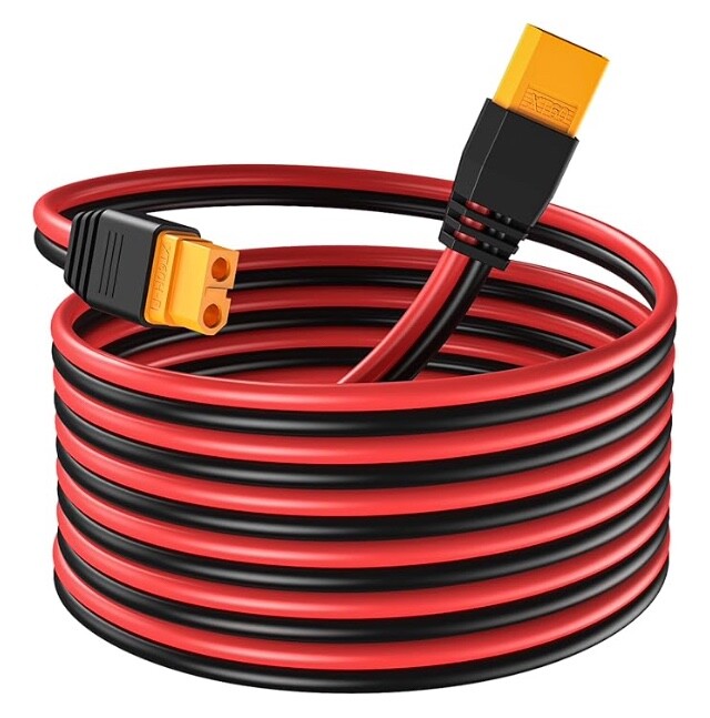 50ft Solar Panel Extension Cable Wire XT60 Male to XT60 Female Connectors