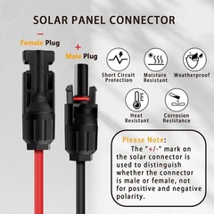 16.4FT Solar Panel Adapter Cable MC-4 to DC 8mm for Power Stations 12AWG