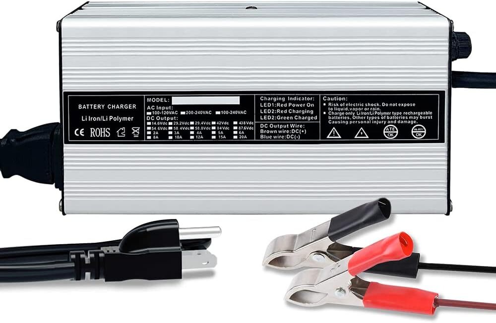 14.6V 10A AC-DC Battery Charger for 12V/12.8V Lithium Battery LiFePO4 Recharging