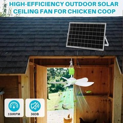 2 Set Solar Ceiling Fan Kit W/ 15w Panel USB Hanging Fan 15.74» Dual Power