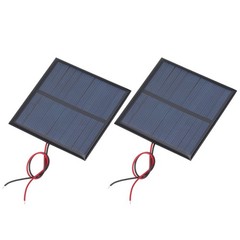 2 Mini 5.5V 0.55W 100mA Solar Panels with 2 Cables 70x70mm for DIY