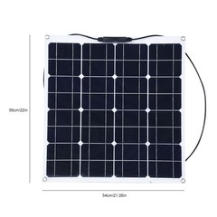 ⊹50W Flexible High Efficiency 12V Solar Panel Outdoor For Home Boat Yacht RV